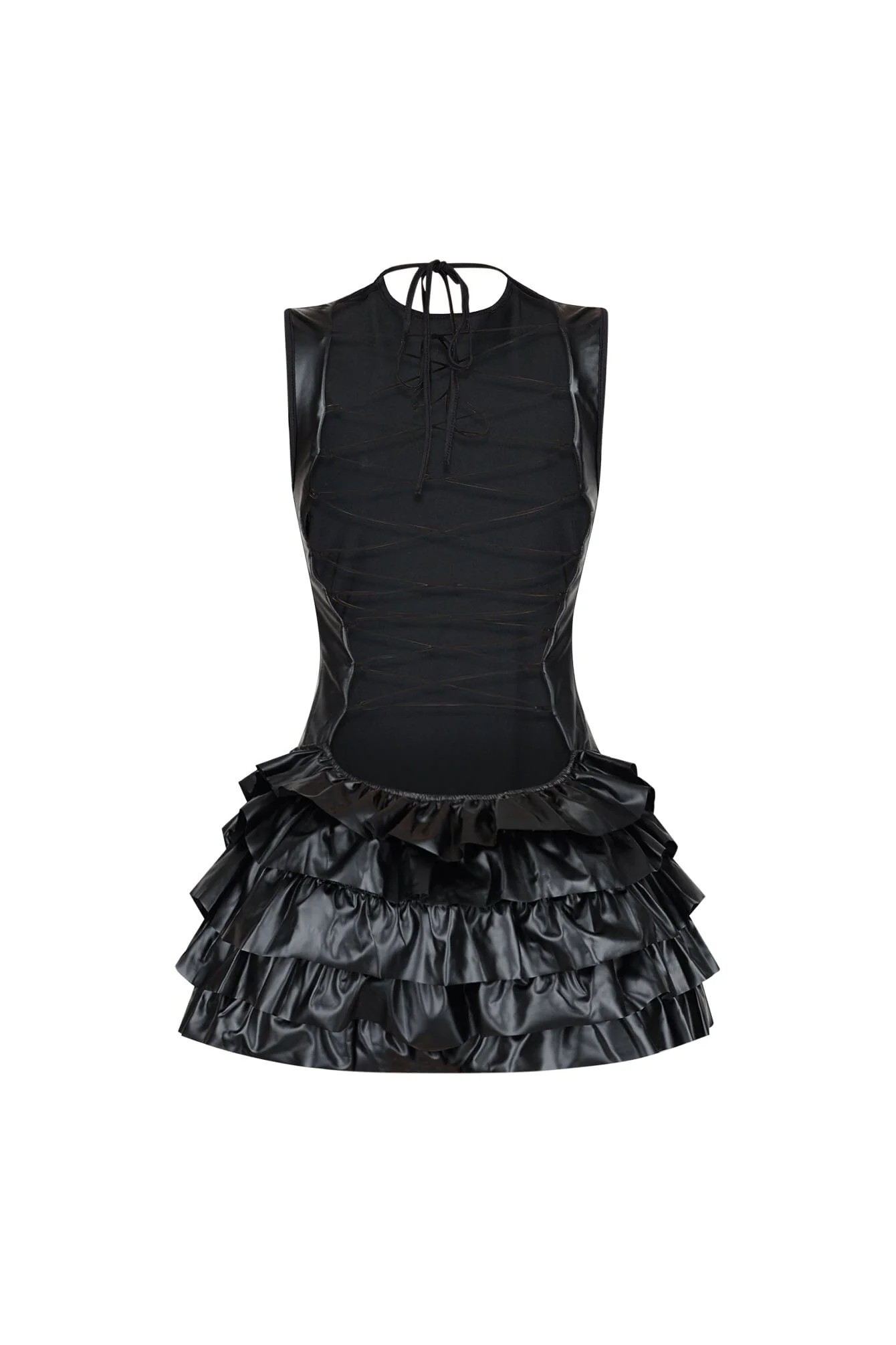 Somma Faux Leather PU Micro Dress - Image 6