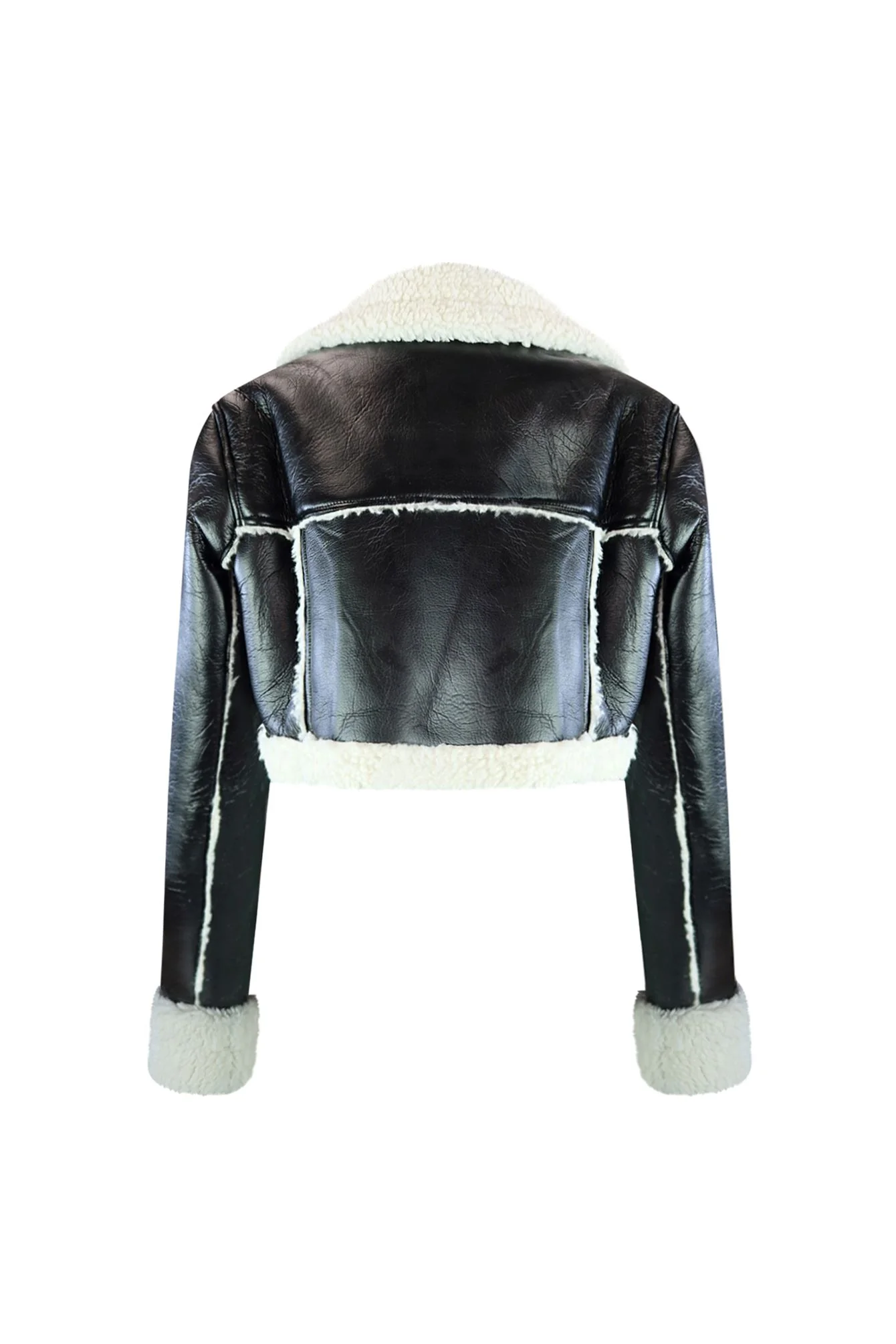 Staten Island Crop Faux Leather Jacket - Image 8