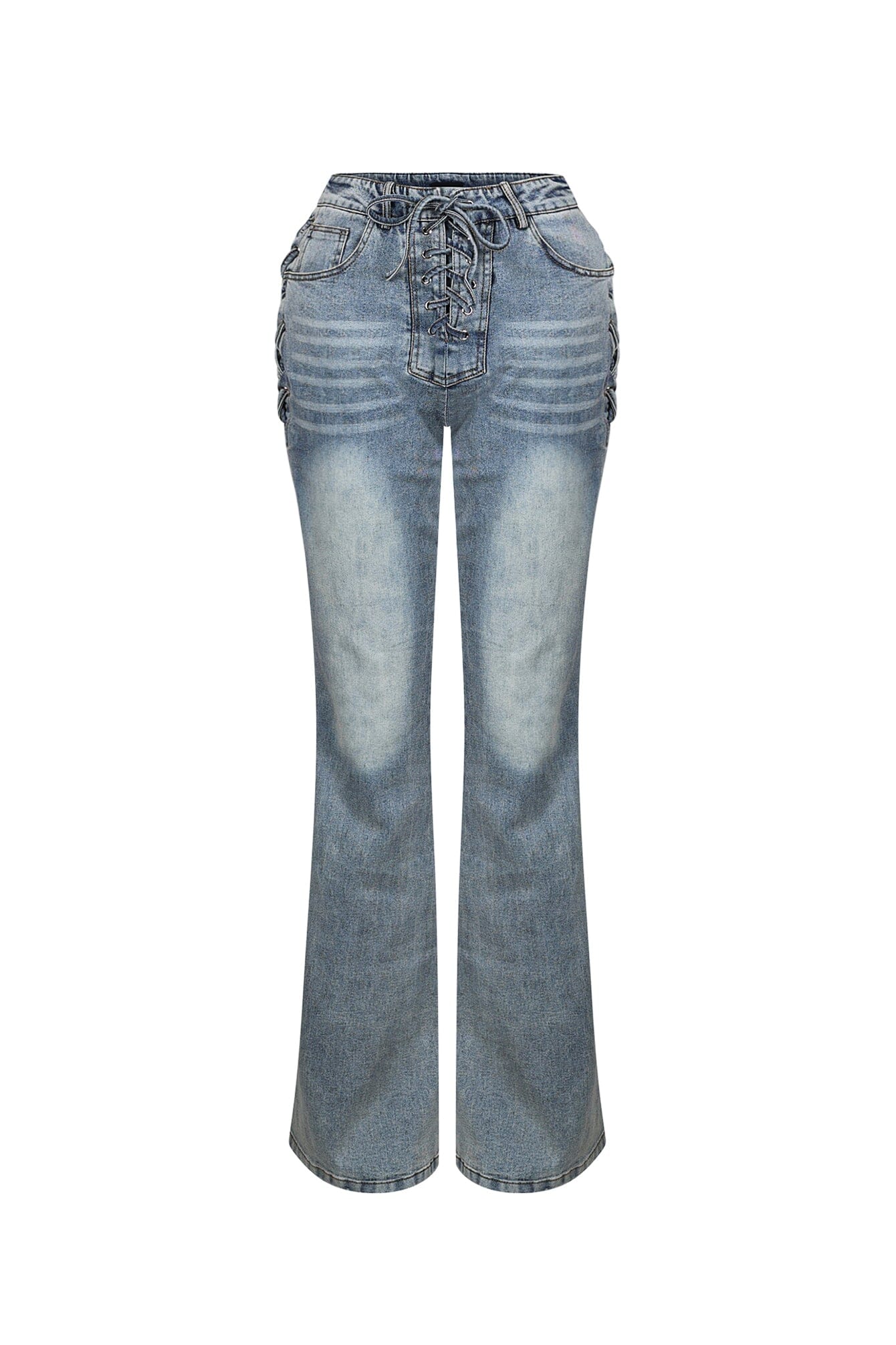 Stering Denim Lace Up Jeans - Image 3