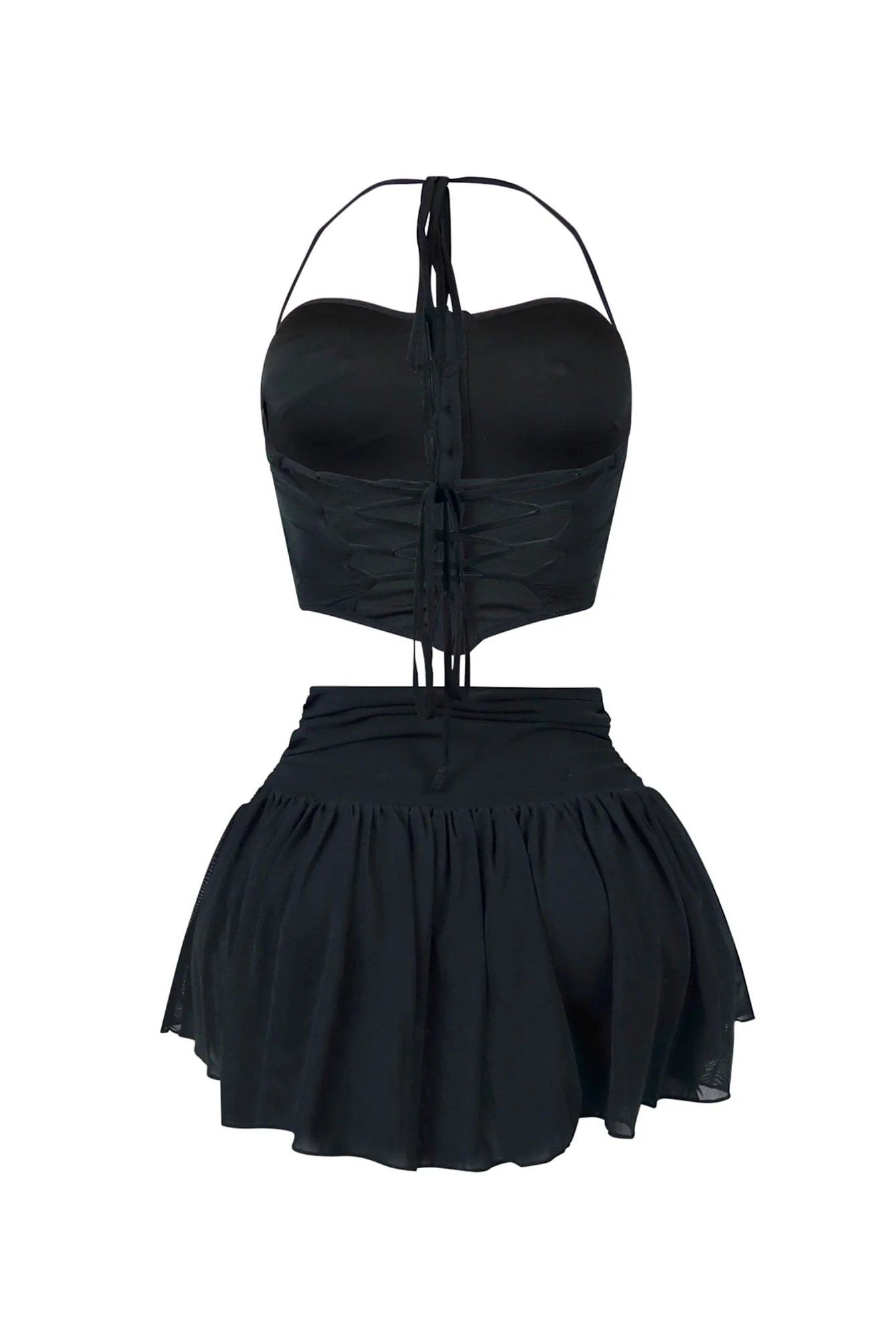 Stuck With U Mesh Ruched Top & Skirt SET - Image 15