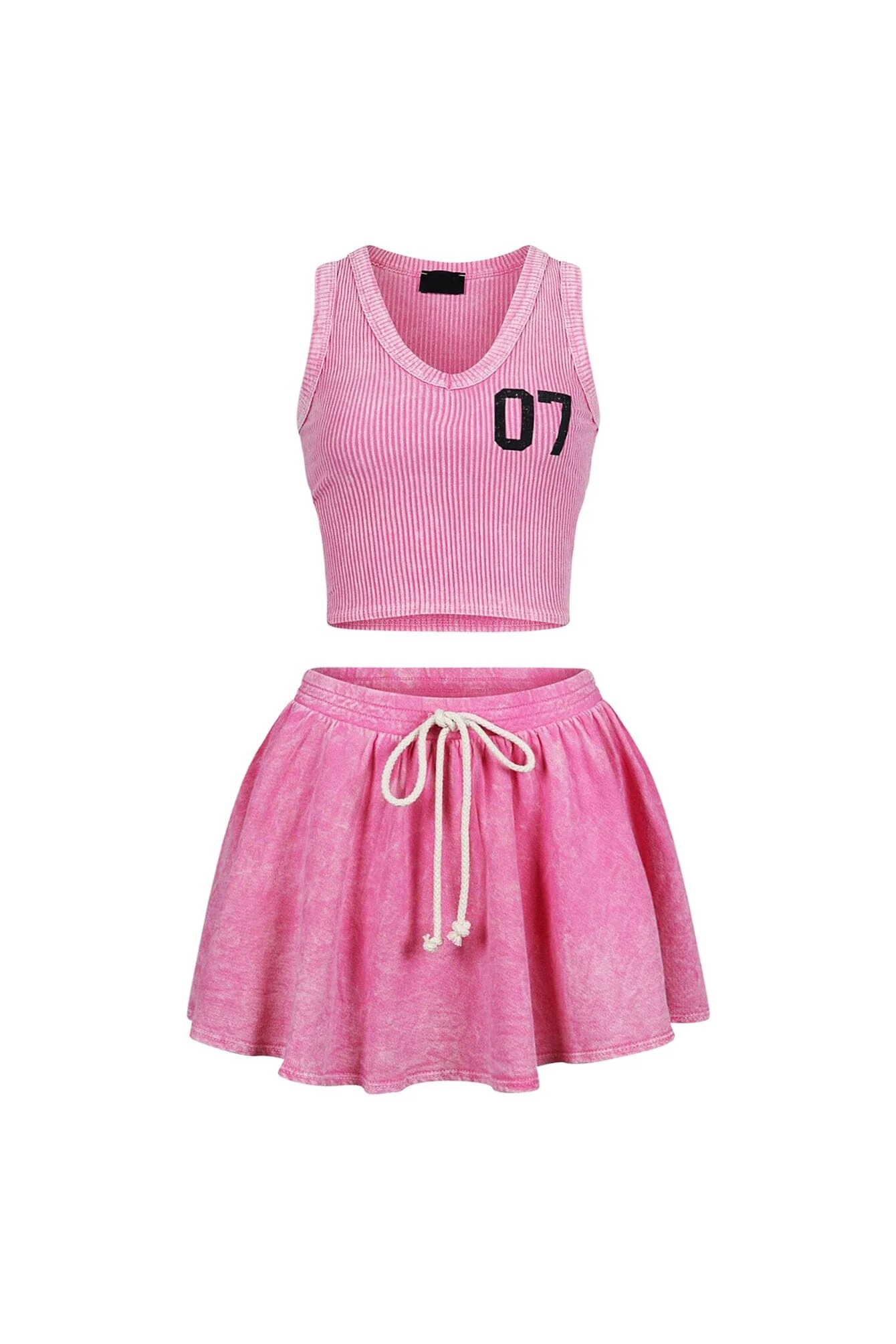 Summer Breeze Mineral Washed Top & Skirt SET - Image 5