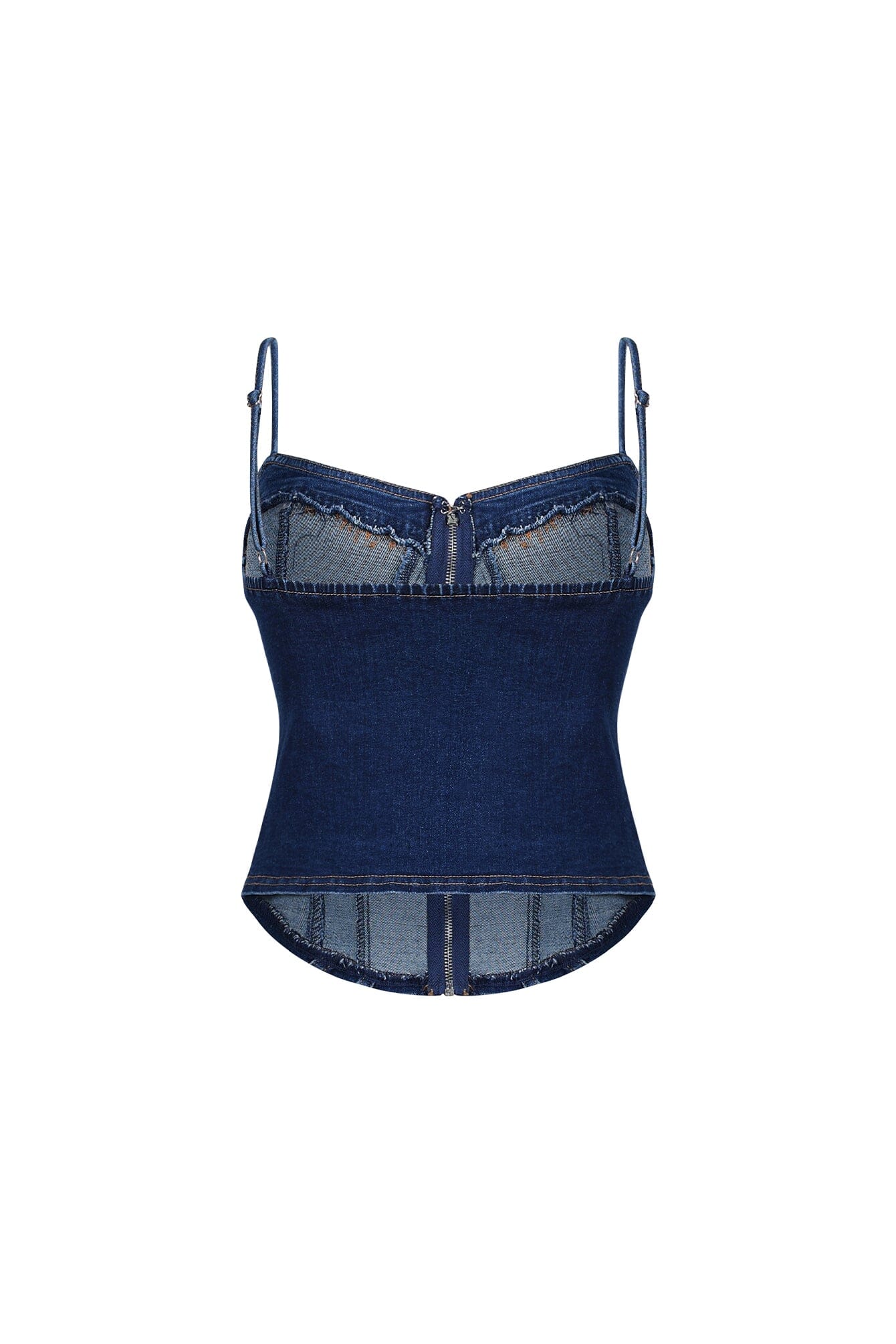 Tehran Stitching Denim Corset Top - Image 4