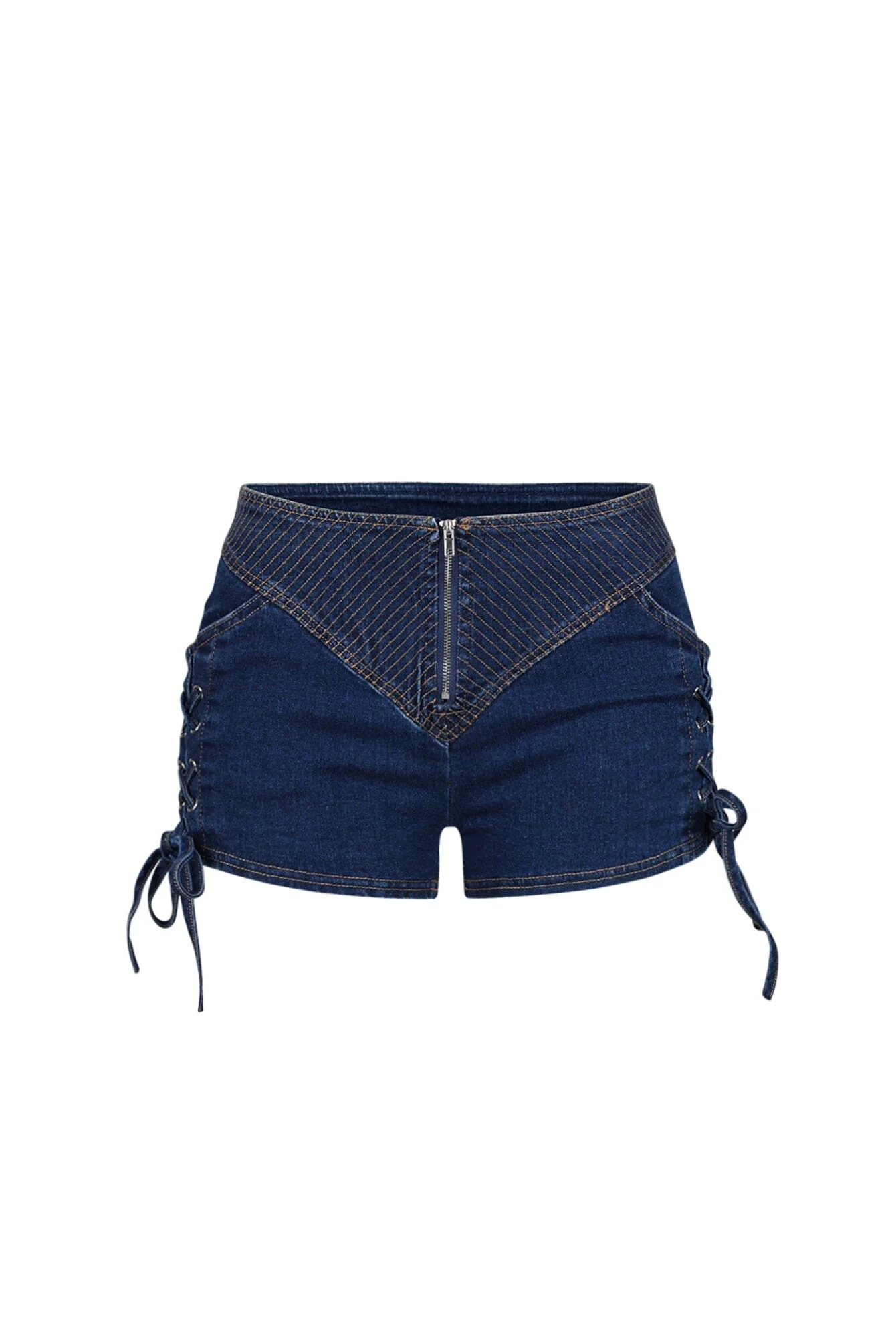 Tehran Stitching Denim Shorts - Image 3