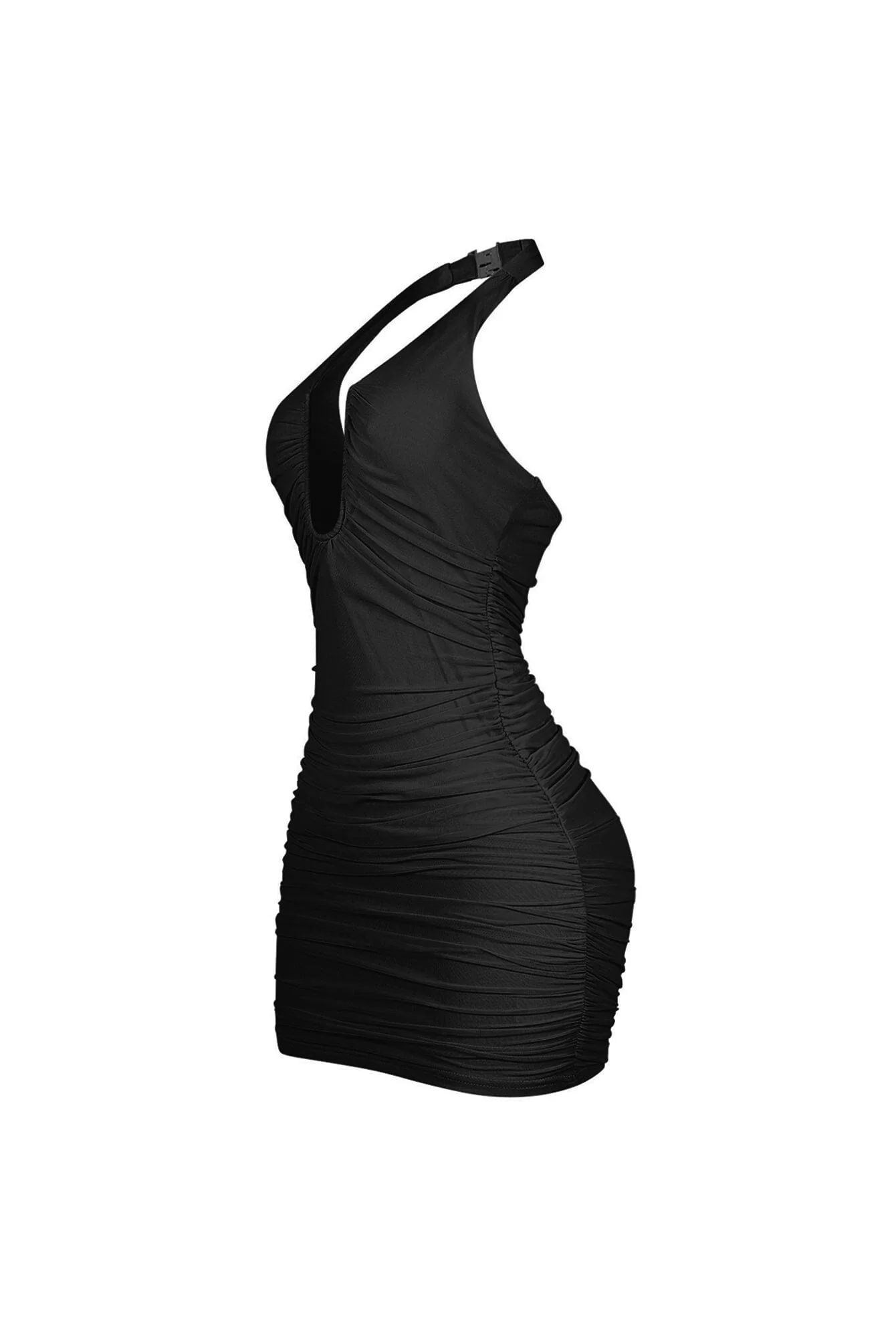 Theodora Sculpted Halter Mini Dress - Image 7