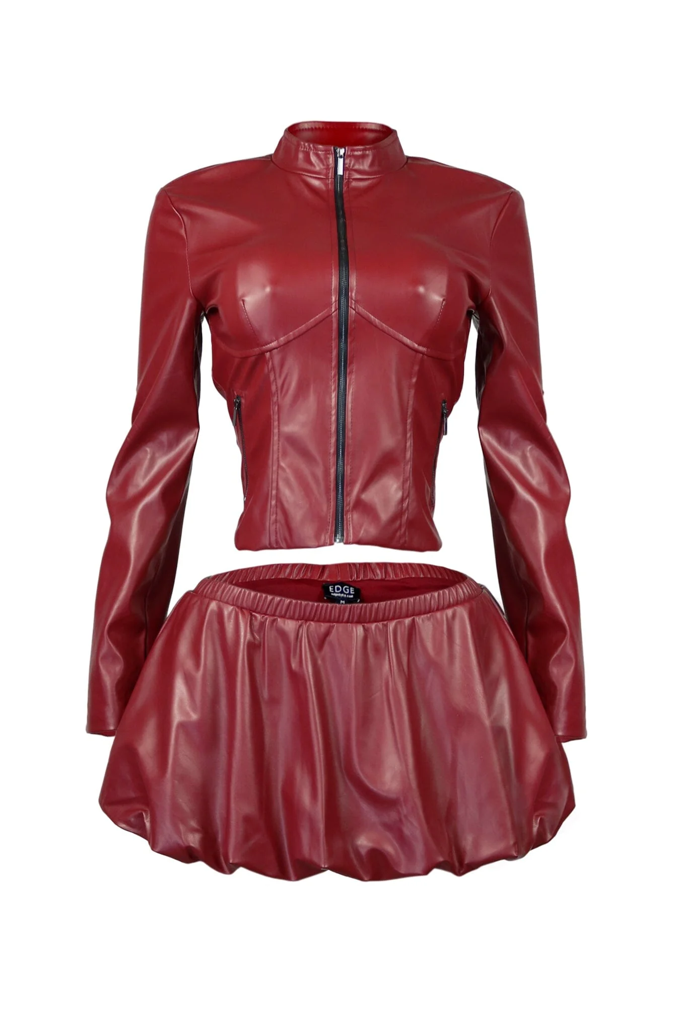 Vera PU Jacket & Bubble Skort SET - Image 4