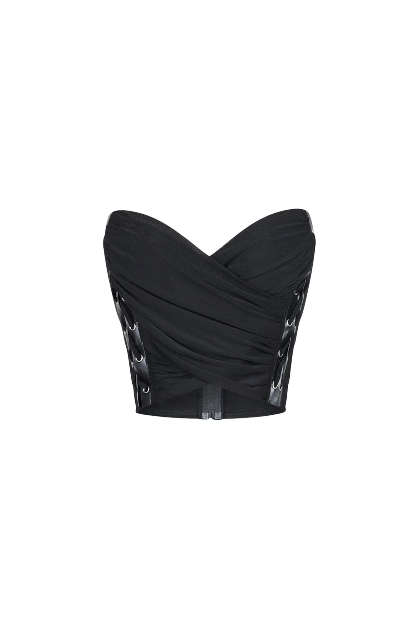 Vice Mesh Lace Up Crop Top - Image 3