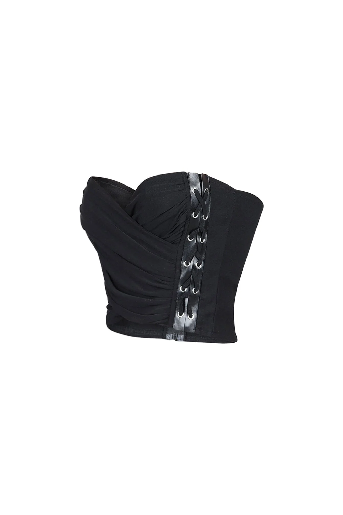 Vice Mesh Lace Up Crop Top - Image 4