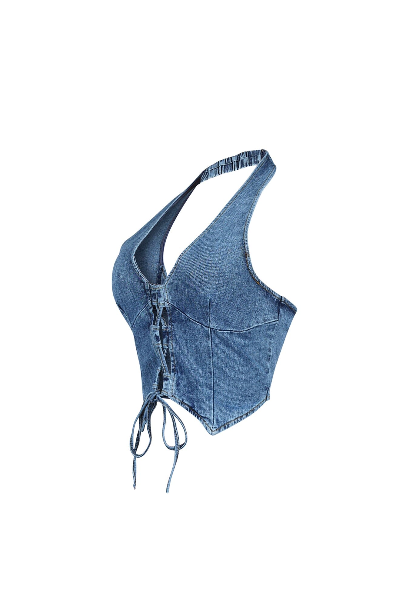Vivienne Denim Lace Up Vest - Image 3