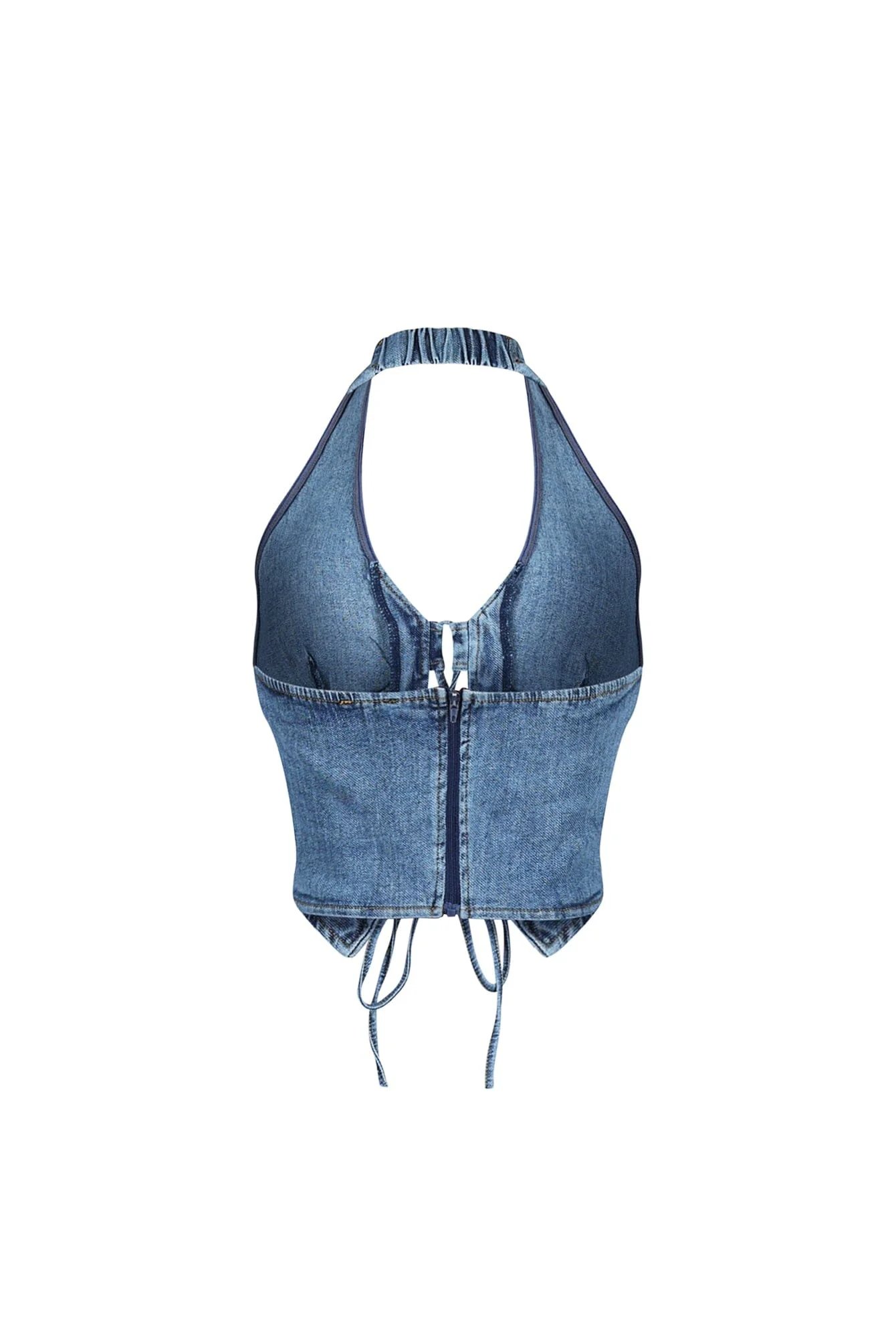 Vivienne Denim Lace Up Vest - Image 4