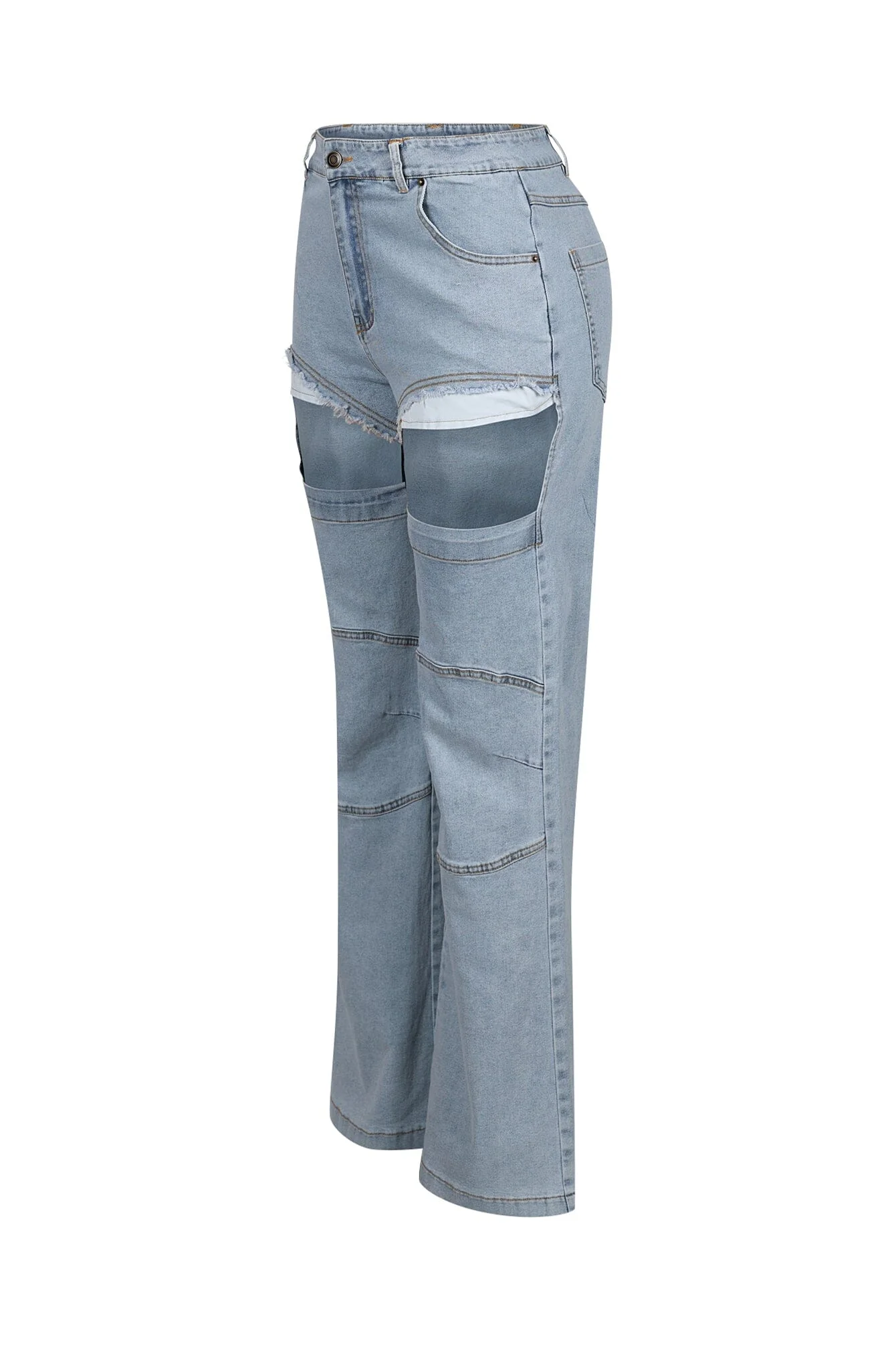 Wear The Attitude Cutout Baggy Jeans - Image 4