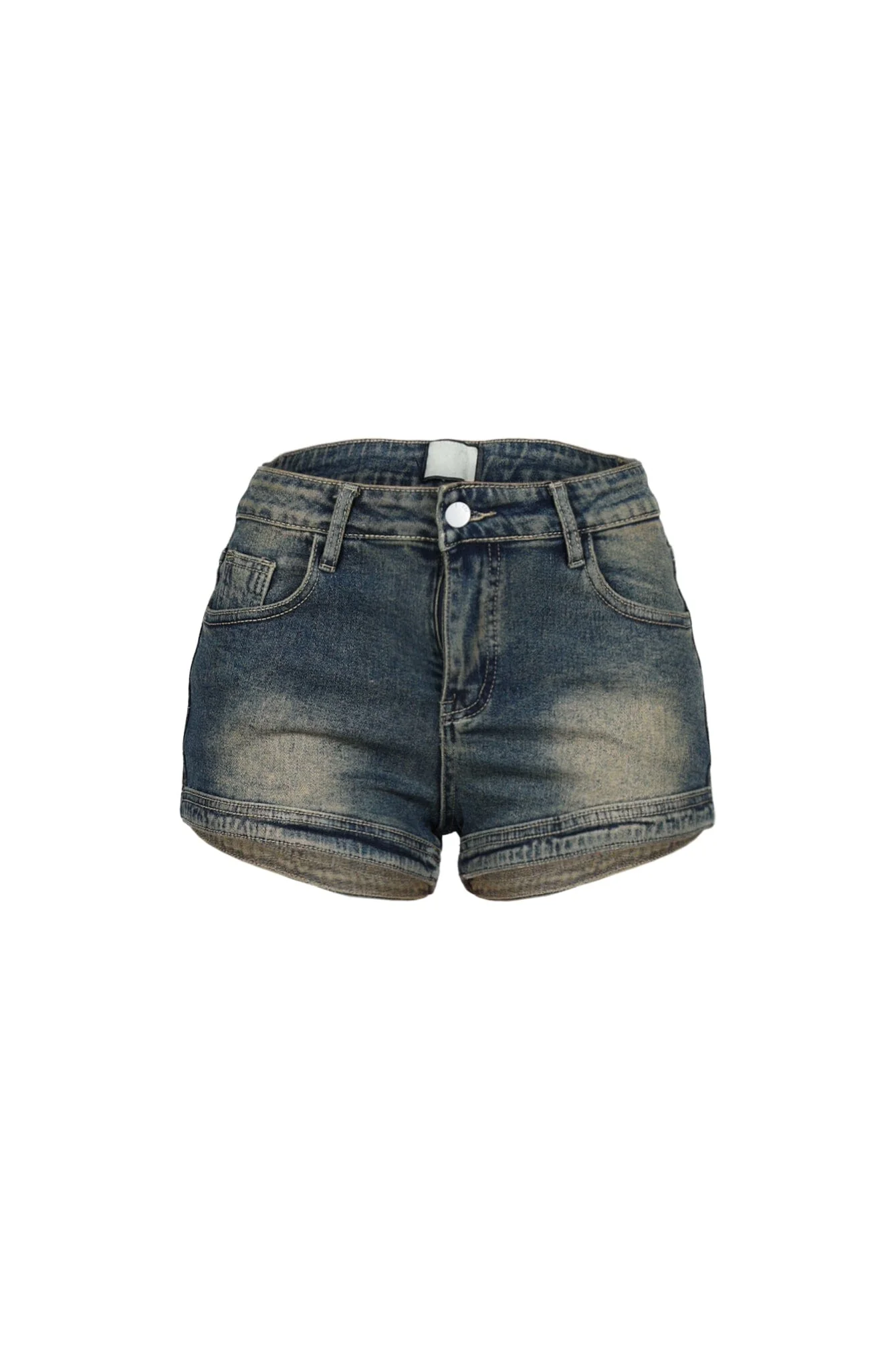 Z-Back Washed Denim Micro Shorts - Image 3