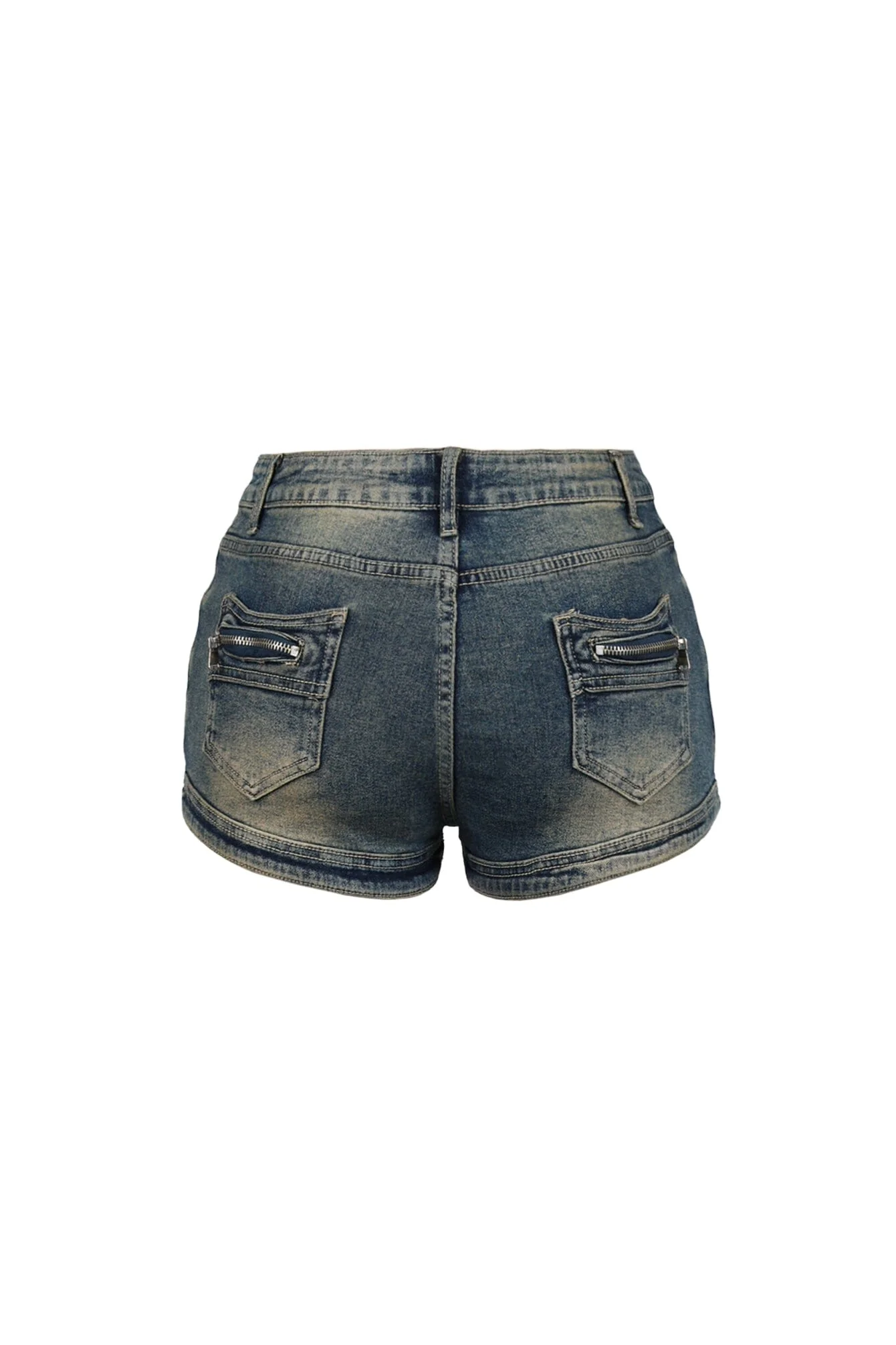 Z-Back Washed Denim Micro Shorts - Image 4