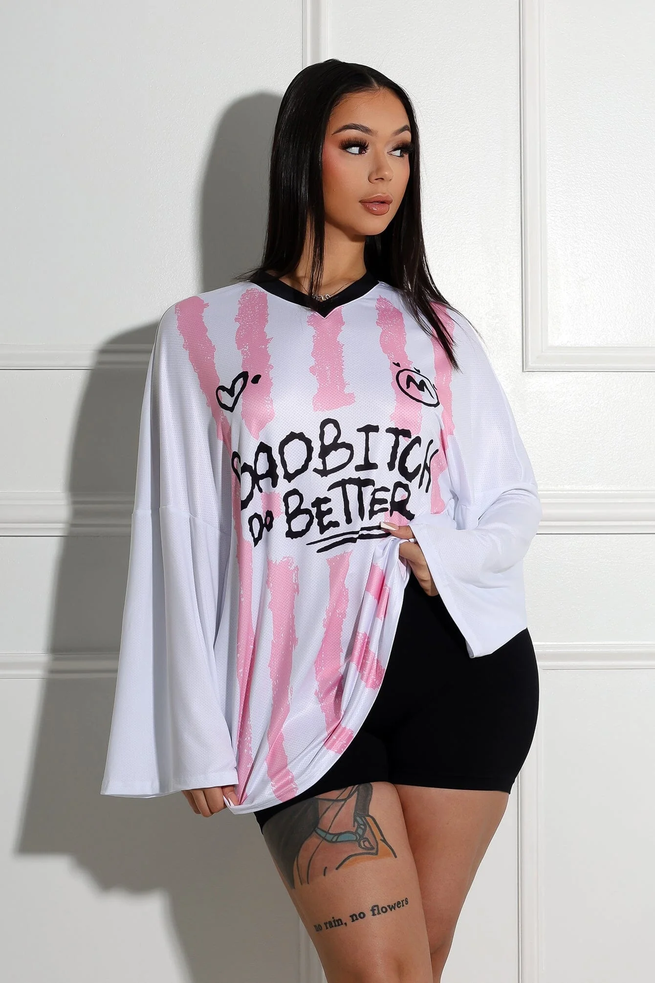 Zoey Long Sleeve Oversized Jersey Top - Image 4
